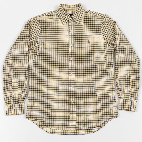 Polo Ralph Lauren Yellow Blue Plaid Oxford Button Down Shirt Size Small - Picture 2 of 10